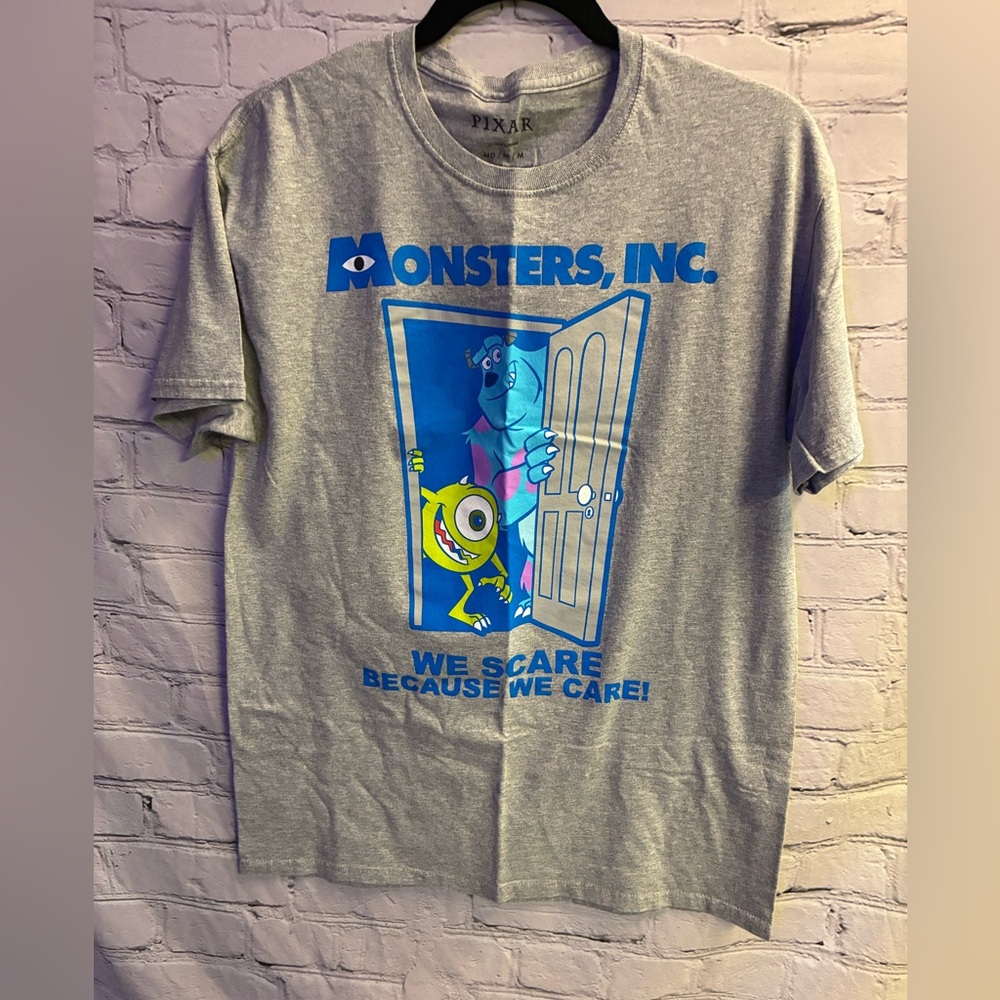 5/$20 Monsters Inc Pixar Official Medium Gray Short Sleeve T Shirt Mike Sully